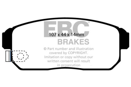 Комплект гальмівних накладок, дискове гальмо EBC DP51691NDX