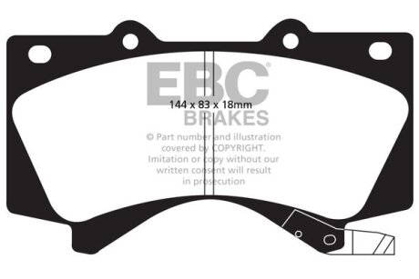 Колодки гальмівні передні Toyota LC200 EBC DP51815NDX
