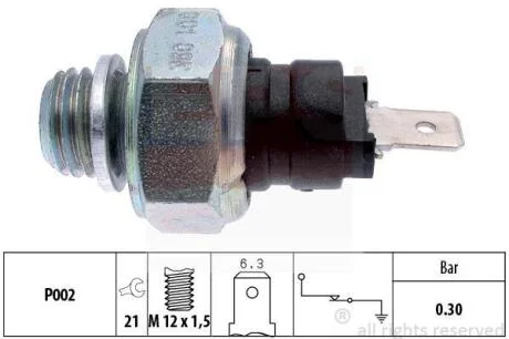 FIAT датчик тиску мастила M12 Panda,Seat Ibiza,Marbella,Terra EPS 1 800 001