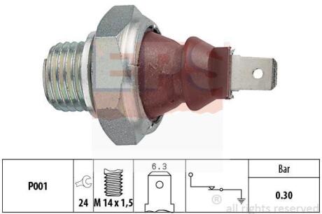OPEL датчик тиск.мастила 0,3bar Ascona C,Kadett E,Omega A 3.0 EPS 1 800 023