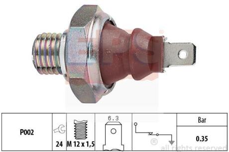 Датчик тиску оливи MB Sprinter/ Vito TD, BMW 0.35bar (коричневий) EPS 1 800 026