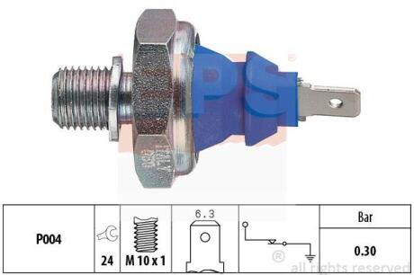 VW датчик тиску мастила (синій) VW 93- M10*1 (0.15-0.35bar) EPS 1 800 108