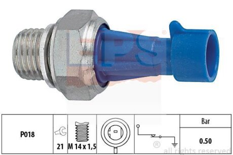 FIAT датчик тиску мастила Palio 0.9I 98-,Citroen Jumper 3.0HDi 06- EPS 1 800 143