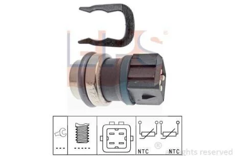 Датчик темп. охол. рідини VW чорно-зелений EPS 1 830 172