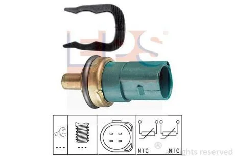 Датчик охолоджуючої рідини VW T4 2.5TDi (зелений, 4 конт.) EPS 1 830 258