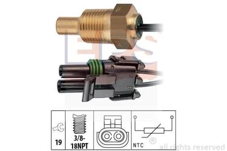 RENAULT датчик температури води 19/21 1,7 -95. EPS 1 830 307