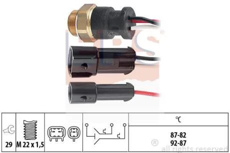 FIAT температурний датчик включення вентилятора радіатора TIPO 1.7 EPS 1 850 611