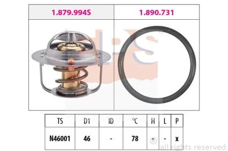 LEXUS Термостат без корпусу GS (_L1_) 200t (ARL10_) 15-, RX (_L2_) 300 (AGL20_) 17- EPS 1 879 993
