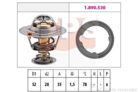 Термостат Honda Accord 2.2 2295 F22B4/B5 09/93- EPS 1 880 267