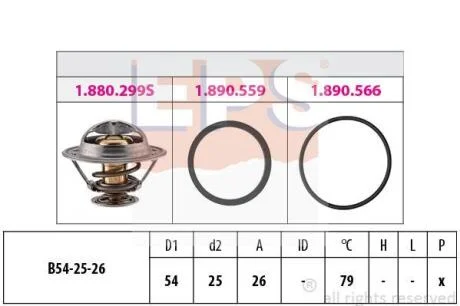 RENAULT термостат (Made in Italy!) Master I,II 2.4D/2.8D,Trafic 2.5D 79 EPS 1 880 299
