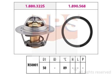 RENAULT термостат (Made in Italy!) Duster,Logan,Clio,Kangoo,Trafic II,Megane,Opel 1.4/2.0 EPS 1 880 322
