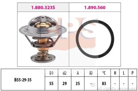 PEUGEOT термостат (Made in Italy!) 205,306,405,806 1.9D 83 EPS 1 880 323