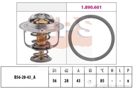 Термостат 85C Mitsubishi Carisma/Galant VI/Grandis Volvo S40/V40 1998- EPS 1 880 398