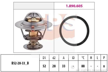 FORD термостат (Made in Italy!) t-88C Mondeo 00-, Transit, Citroen Jumper 06- EPS 1 880 412