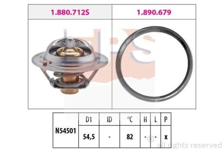 NISSAN термостат (Made in Italy!) Juke,Qashqai,X-Trail,Renault Laguna III,Megane III,Duster 1.6 15- EPS 1 880 712