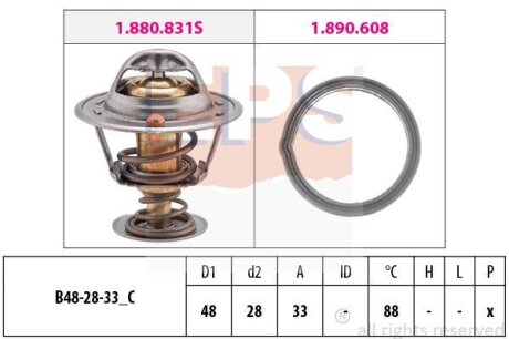 HYUNDAI термостат i10 1,1 11- EPS 1 880 831