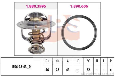 TOYOTA термостат 82C AURIS 06-, AVENSIS 00-, CAMRY 91-, COROLLA 99-, CITROEN, LEXUS, MITSUBISHI EPS 1 880 848