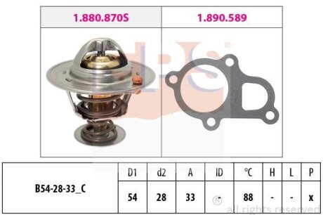 Термостат з прокладкою для- Hyunday Accent III/Getz/Kia Rio 1.4/1.6 2005- EPS 1 880 870
