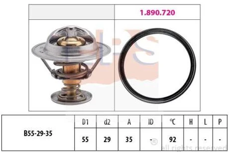 AUDI Термостат 94°С з прокладкою A1 1.6 TDI 14-, A3 1.6 TDI 12-, VW Caddy IV 2.0 TDI 15-, Golf VII 2.0 TDI 12-, Skoda Octavia III 2.0 TDI 12- EPS 1 880 945