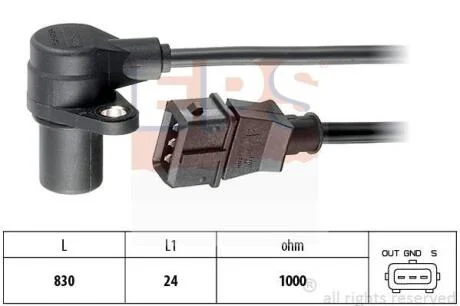 Датчик положення к/вала Opel Astra G/H, Zafira A/B 2.0 Turbo/OPC 00- EPS 1 953 296