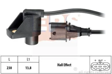 Датчик положення к/вала Opel Omega B 2.5 V6, 3.0 V6 03.94-02.01 EPS 1 953 331
