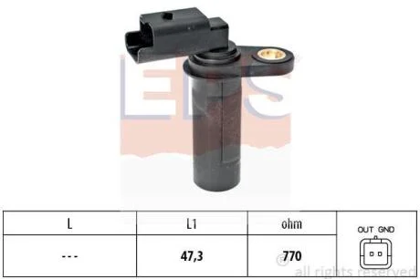 Датчик положення к/вала Dacia Duster 1.5 Dci 10- Logan 1.5 Dci 07- Nissan Micra (K12) 1.5 Dci 05- Renault Megane II 1.5 Dci 07- EPS 1 953 538