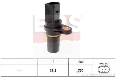 Датчик положення к/вала Audi A3-A8, Q3, Q5 /Seat Leon /Skoda Octavia /VW Golf, Passat, Polo, Transporter V 1.8-2.0 07- EPS 1 953 640