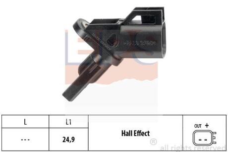 FORD датчик ABS передн.C-Max,Focus II,Galaxy,Kuga,Mondeo IV,Mazda 3,5,Volvo 03- EPS 1 960 005