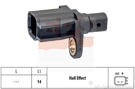 FORD датчик ABS задн.C-Max,Focus II,Galaxy,Kuga,Mondeo IV,Mazda 3,5,Volvo 03- EPS 1 960 018