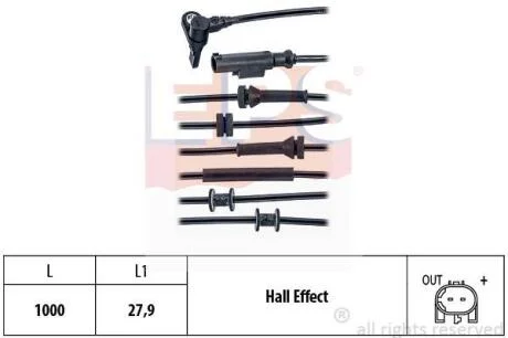 FIAT датчик ABS передн. Panda 1,1-1,4 03- EPS 1 960 020