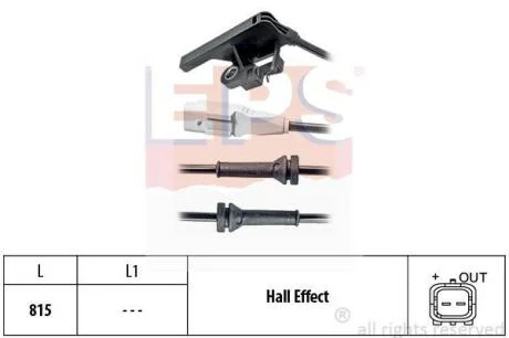 CITROEN Датчик ABS задн.C4,Peugeot 307 EPS 1 960 027