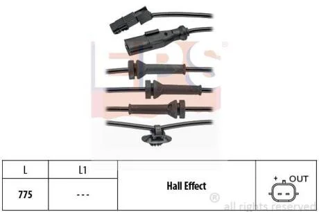 Датчик ABS перед. лів./прав. Renault Megane II 1.4 16V/1.6/1.6 16V/2.0 16V/1.5 dCi 11.02-01.06 EPS 1 960 055