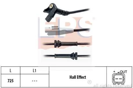 Датчик ABS перед. Citroen Picasso/ Berlingo/Peugeot Partner 08- EPS 1 960 092