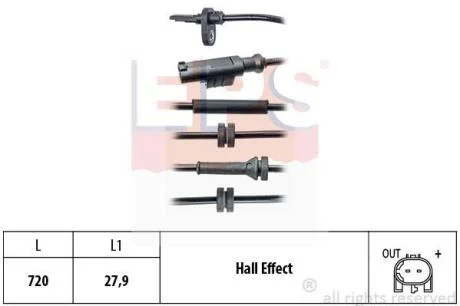 FIAT Датчик ABS задн. 500L 0.9-1.6 12- EPS 1 960 139