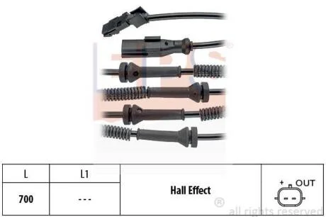 Датчик ABS передній Opel Vivaro 2.0 Ecotec, 1.9DI/DTI/CDTI, 2.5DTI EPS 1 960 146