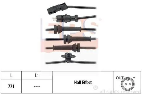 Датчик ABS передній Renault Megane, Scenic 1.4-2.0 02- EPS 1 960 156