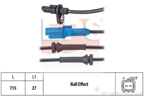 CITROEN датчик ABS задн.C3 II,C4 Cactus,DS3 09- EPS 1 960 171