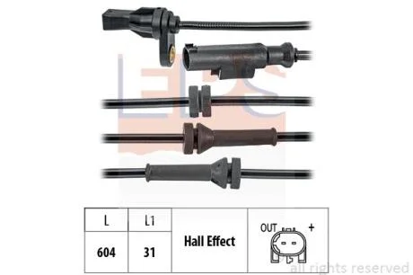 BMW датчик ABS передн. 1 (F20) 116 d 12-15, 2 (F23) 220 i 15-, 3 (F30, F80) 330 e 15-18 EPS 1 960 196