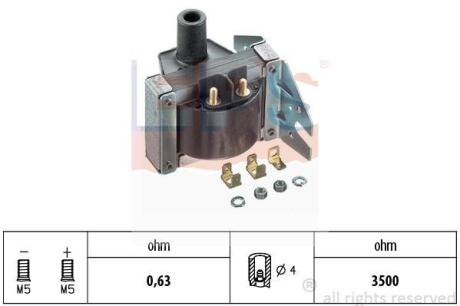 VW котушка запалювання 86- 251905115D EPS 1 970 125