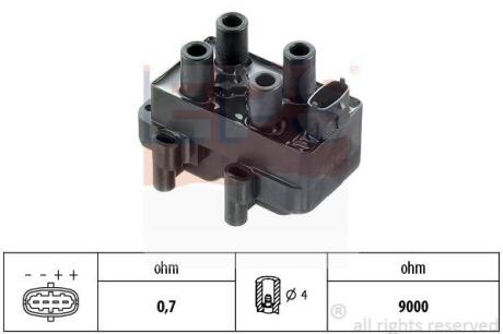 OPEL Катушка зажигания Sintra 2.2i 16V 96-99 EPS 1 970 389