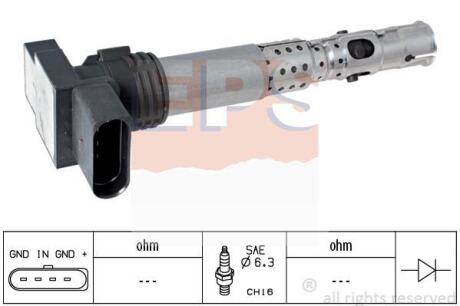 Котушка запалювання Skoda Fabia 1.2 6V/VW Polo 1.2 02- EPS 1 970 431