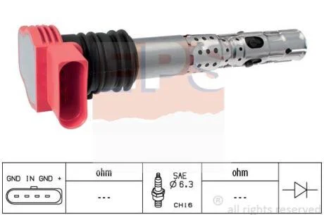 VW котушка запалювання Audi A4/6/8 2.0/3.0 00- EPS 1 970 436
