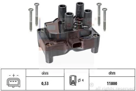 Котушка запалювання Ford Fiesta, Focus, Fusion 1.25-1.6 08.02-// Volvo C30/V40/V50 1.6 05- EPS 1 970 481