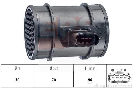 Витратомір повітря Opel Astra H 1.3 CDTI-1.9CDTi 16V 03.04- /Fiat Idea 1.9JTD 01.04- EPS 1 991 276