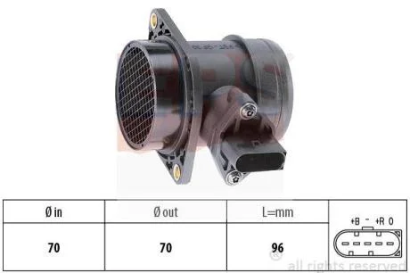 Витратомір повітря VAG: A3/A4/Bora/Golf IV/Polo/Sharan/Fabia EPS 1 991 284