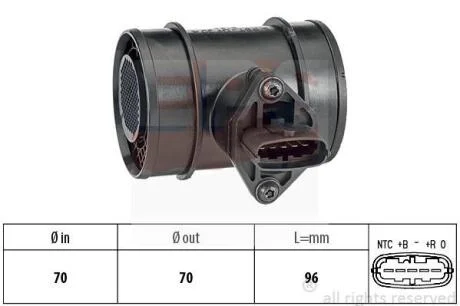 Витратомір повітря Opel Astra G, Combo, Corsa C, Tigra 1.3/1.7CDTI 16V 03- EPS 1 991 289