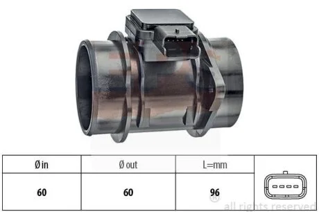 CITROEN витратомір повітря Nemo 1.4HDI 08-, FORD FIESTA-FUSION (1.4 TDCI) EPS 1 991 301