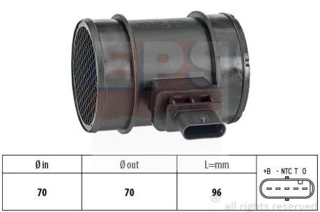 Витратомір повітря Opel Astra H, Zafira B, Corsa D 1.7 CDTI 06- EPS 1 991 341
