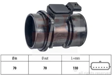 Витратомір повітря Opel Movano 03-10, Vivaro 01- Ranault Kangoo 07-, Megane 05-09, Scenic 05- EPS 1 991 364