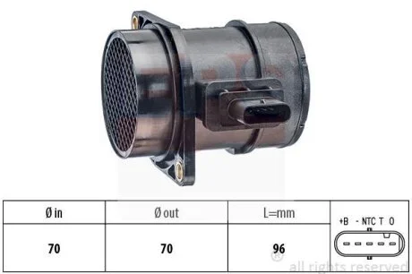 HYUNDAI витратомір повітря (без функції старт-стоп) Accent,Getrz,i20,i30,Matrix,Kia Ceed,Cerato,Soul,Rio 1.1/1.6CRDi 03- EPS 1 991 372